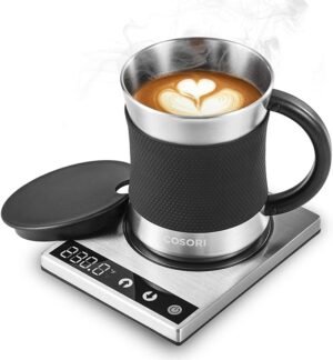 Coffee Mug Warmer & Mug Set for Desk